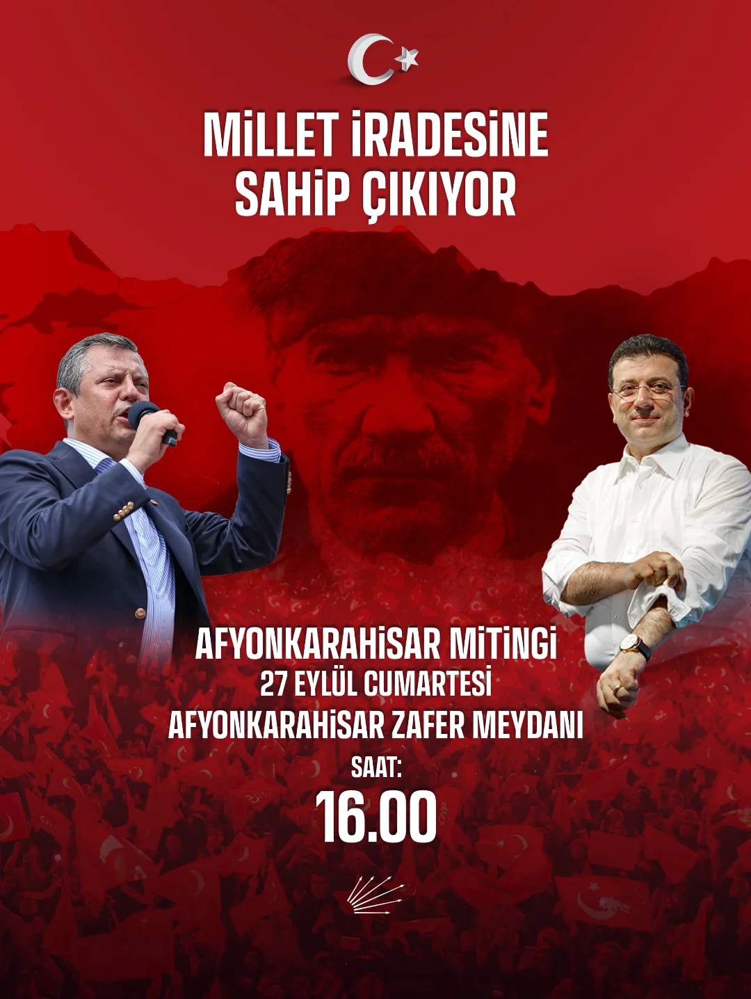 Afyonkarahisar'da CHP'den Demokrasi Mitingi: Halk İradeye Sahip Çıkıyor Afyonkarahisar'da CHP'den Demokrasi Mitingi: Halk İradeye Sahip Çıkıyor